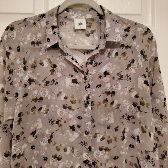 CABI 5204 Matinee Sheer Button Down Blouse S - Picture 4 of 8